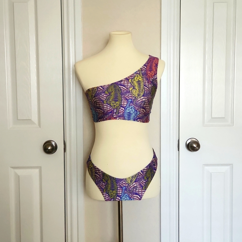 Bfyne Print One Shoulder Bikini